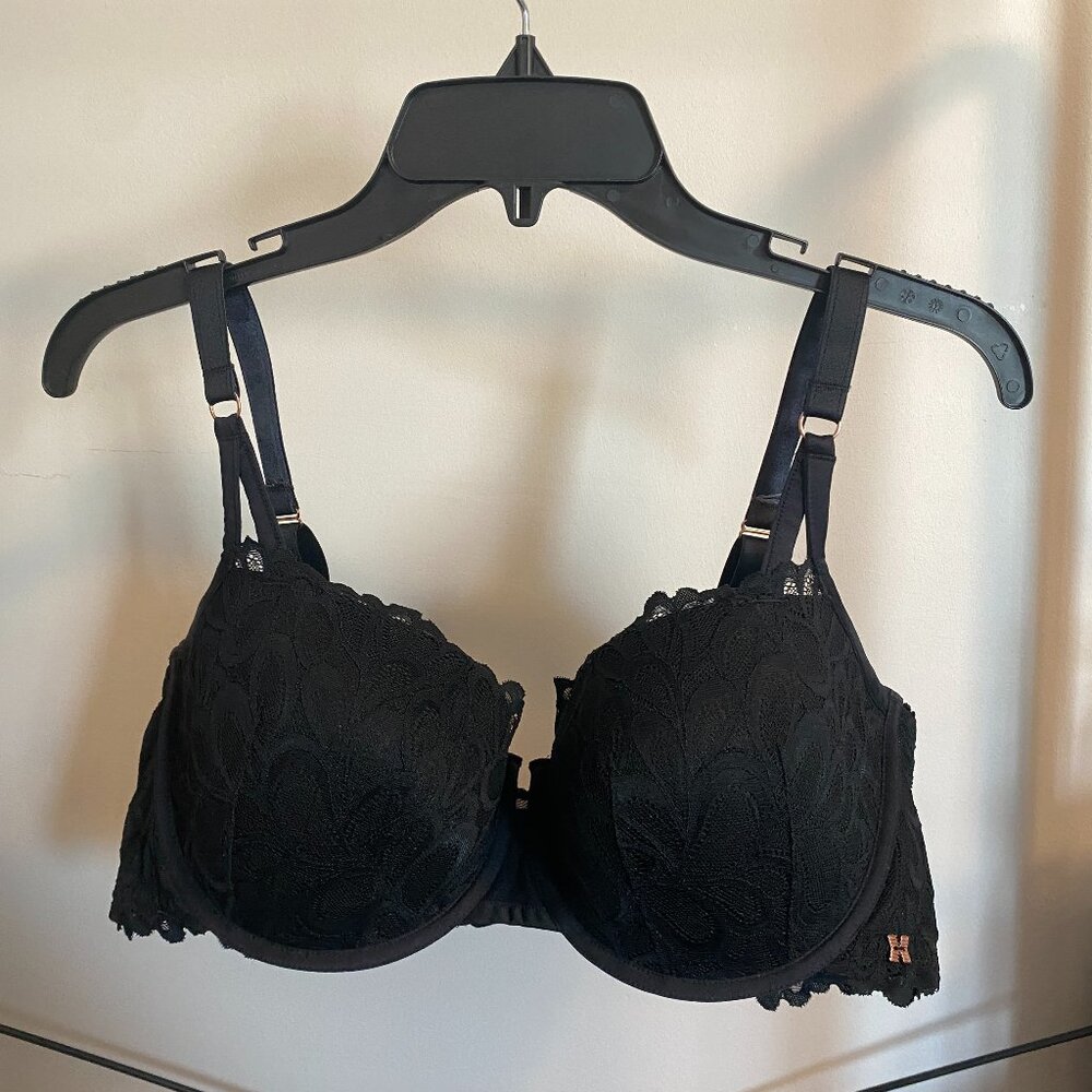 Savage Not Sorry Lightly Lined Lace Balconette Bra in Black Caviar